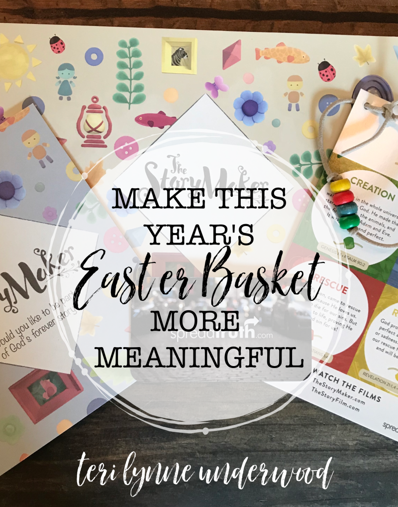 Make this year's Easter basket more meaningful by including items designed to encourage your child's spiritual growth. The Story Maker products from Spread Truth are awesome resources for helping your child understand the gospel message and for giving them the tools to share that same message of hope with their peers.
