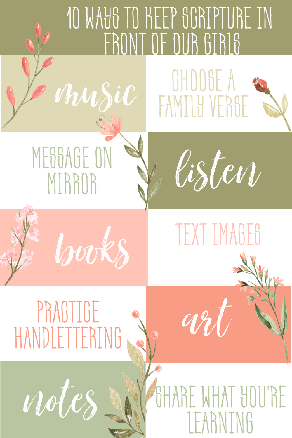 10 Ways to Keep Scripture in Front of Our Girls
Simple, creative ways to help your daughter learn to love the Word of God.