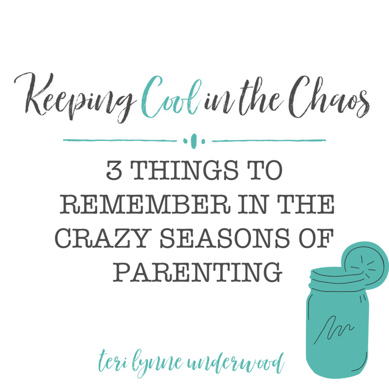 Parenting isn't always smooth sailing. There are days and seasons when keeping our cool in the midst of the chaos seems almost impossible. 3 things we need to remember in the crazy seasons of parenting.